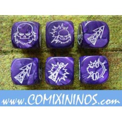 Set of 3 Evil Dwarf Block Dice - Purple